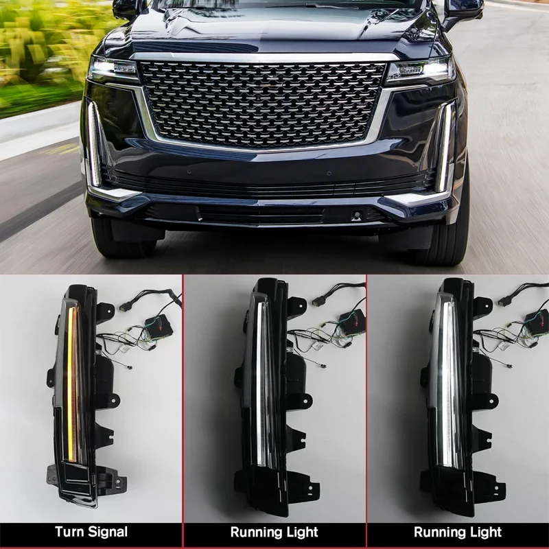 LED Fog Light For Cadillac Escalade 2021-2024 Car Turn Signal Light Assembly Daytime Running Light DRL 85117443 85117442