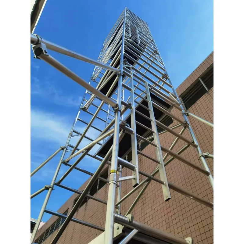 Système d'échafaudage en alliage d'aluminium, assemblage de verrouillage rapide, tour Mobile, plate-forme de Construction légère pour les travaux d'entretien