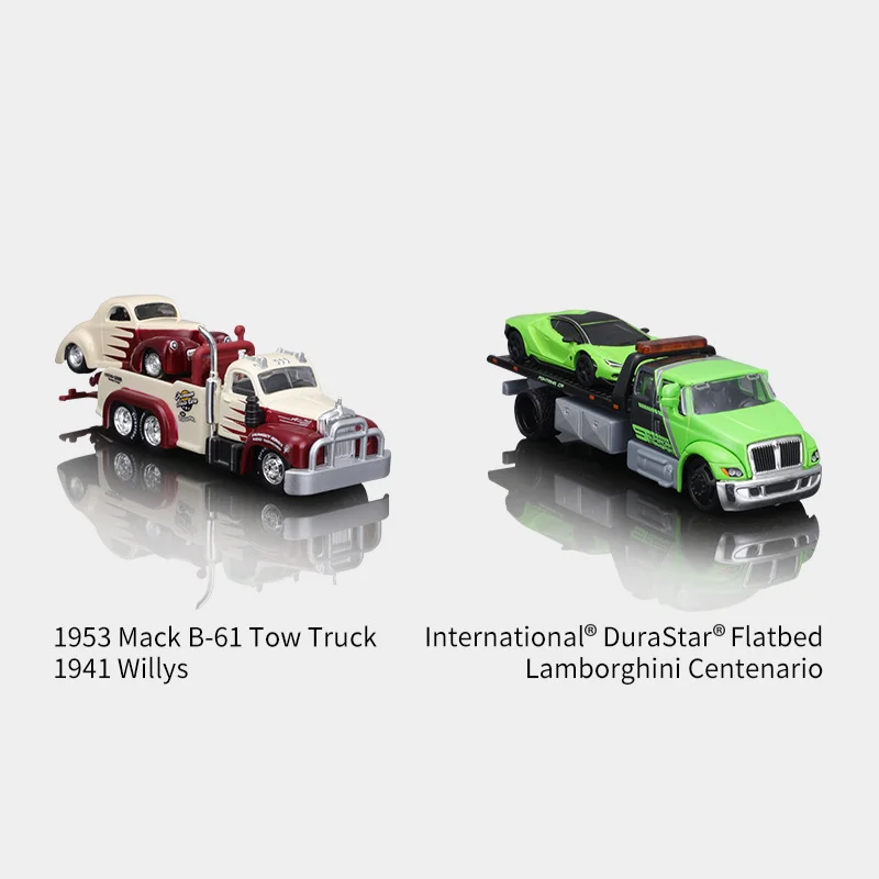 In Stock Maisto 1:64 Flatbed Trailer Transport Trailer Alloy Miniature Diecast Model Ford Gt Coe Flatbed Transport Trailer Toys