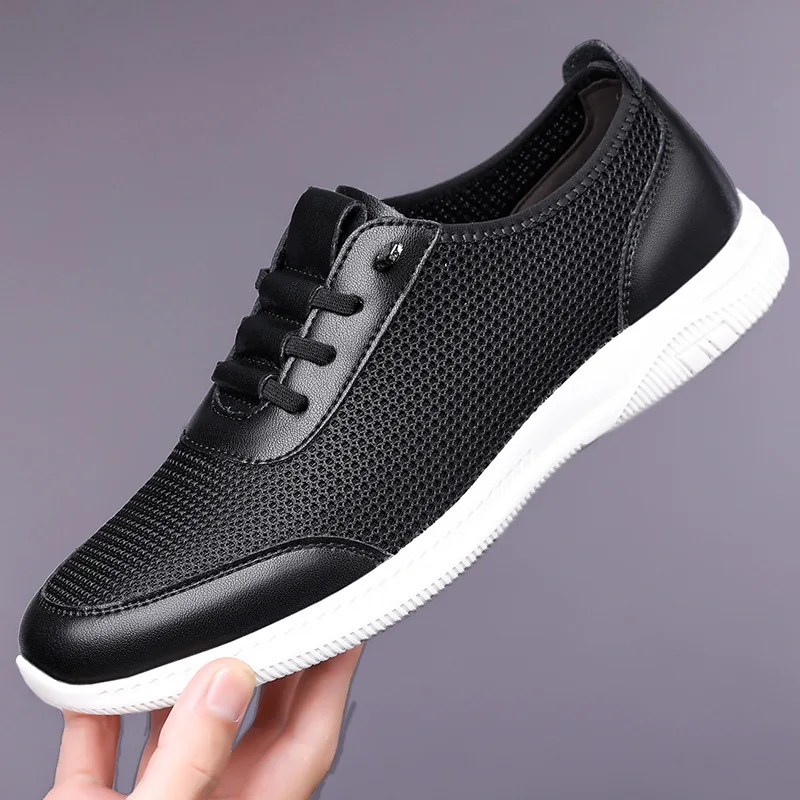 All Match Breathable Comfortable Shallow Men's Casual Shoes Spring Summer 2026 Flat Heel Slip on Sneakers for Driving Daily Work