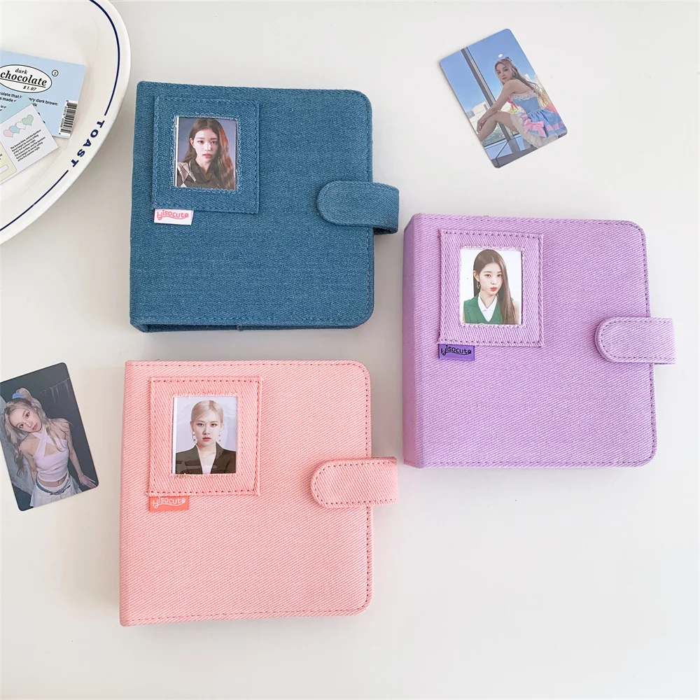 Vintage Jeans Photo Album With 10pcs Sleeves DIY Binder Photocard Holder Collection Kpop 3inch Cards Collect