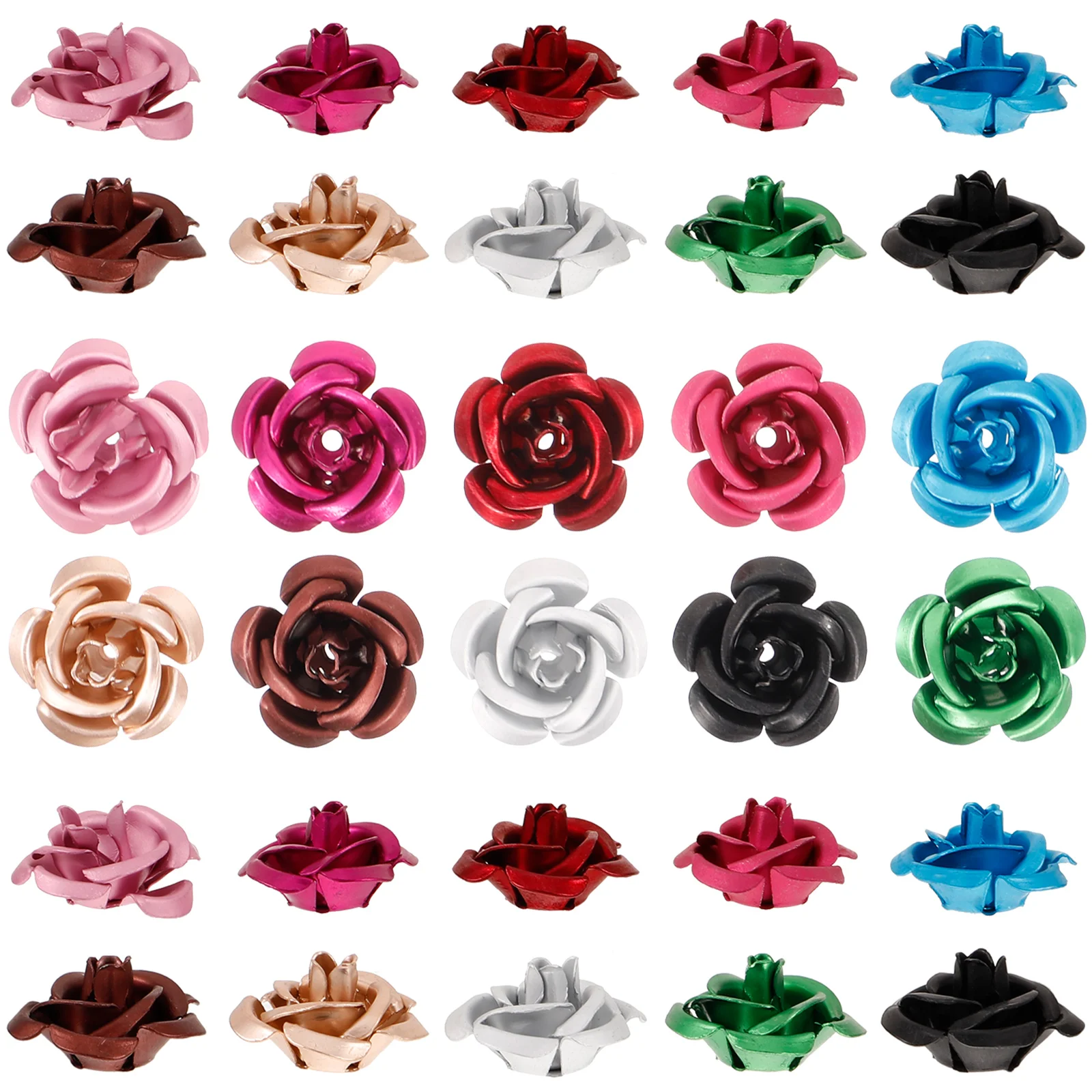 

Colorful 15mm Small Aluminum Flowers Rose Charms for DIY Earrings Necklace Bracelet Pendant Accessories Jewelry Making Supplies