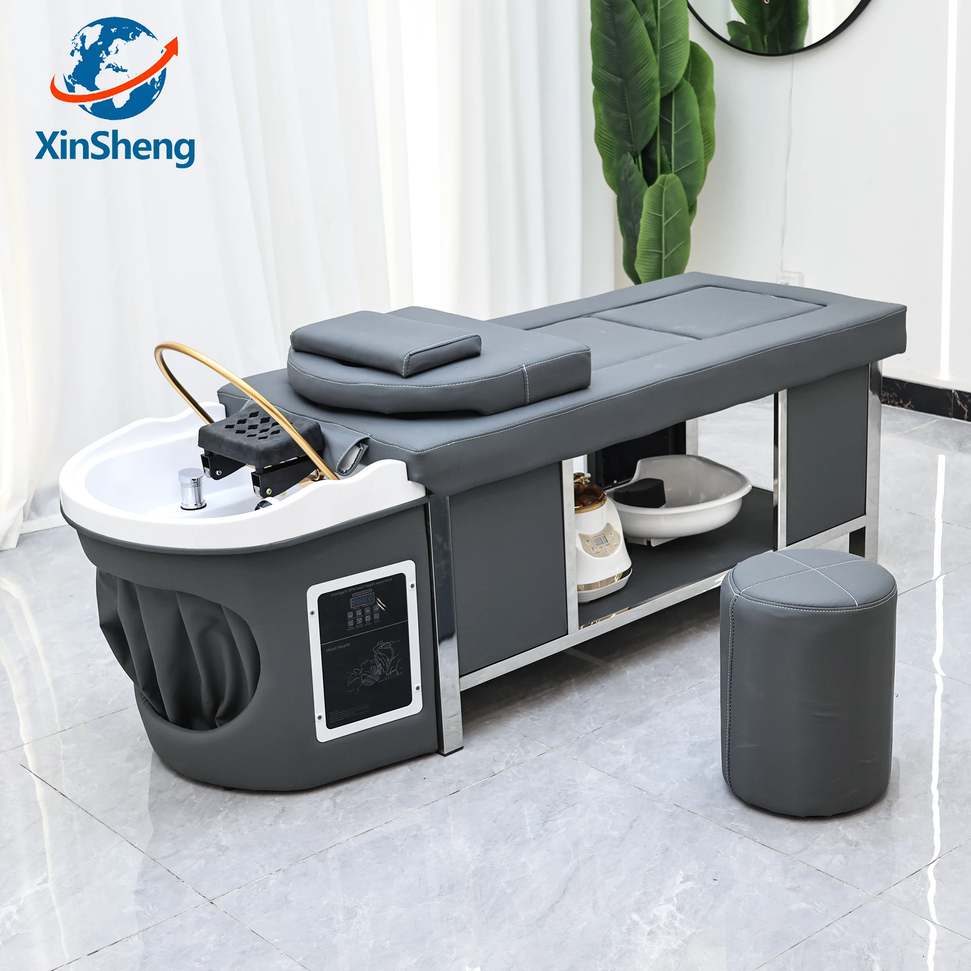 

XinSheng Thai Massage Table Moxibustion Bed Shampoo Beds Head SPA Salon Furniture Water Cycle Shampoo Basin Fumigation Machine