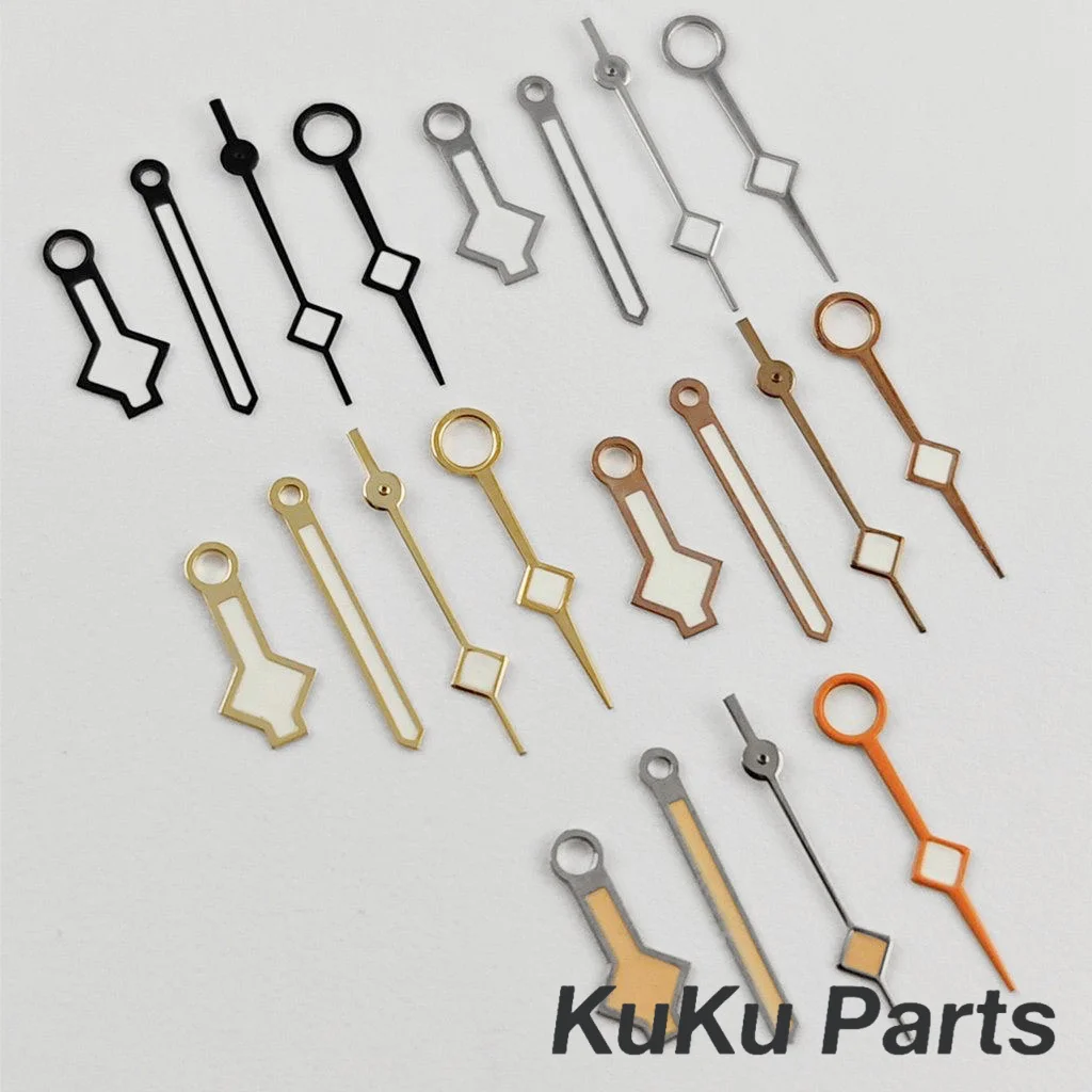 NH34 ندفة الثلج GMT ساعة الأيدي 4 دبابيس NH34A 4R34 الأخضر مضيئة الساعات مؤشرات GMT الأيدي ل NH34 NH35 ساعة يد تعمل بالحركة الإبر