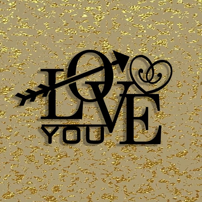 LOVE Arrow Iron Metal Wall Art, Romantic Wall Decor for Living Room Bedroom, Valentine Home Gift