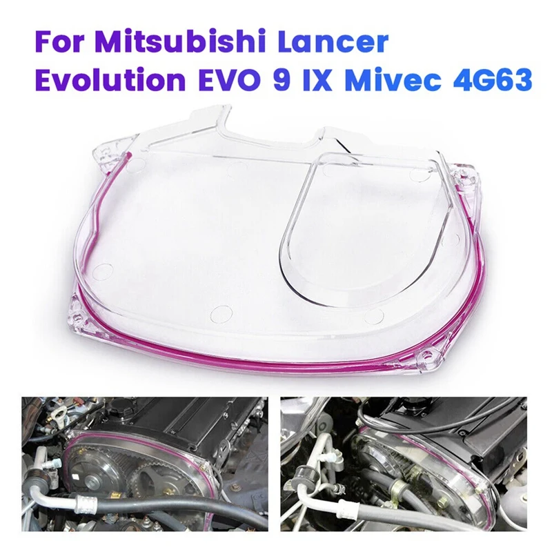 Cam Gear Timing Belt Cover Clear Fit For Mitsubishi Lancer Evolution EVO 9 IX Mivec 4G63