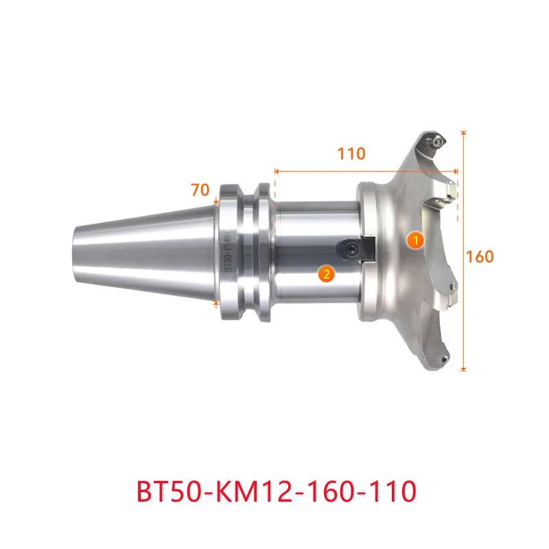 Face end mill BT50-KM12-160-110 shoulder milling cutter Stainless steel body Tool holder set CNC Milling New