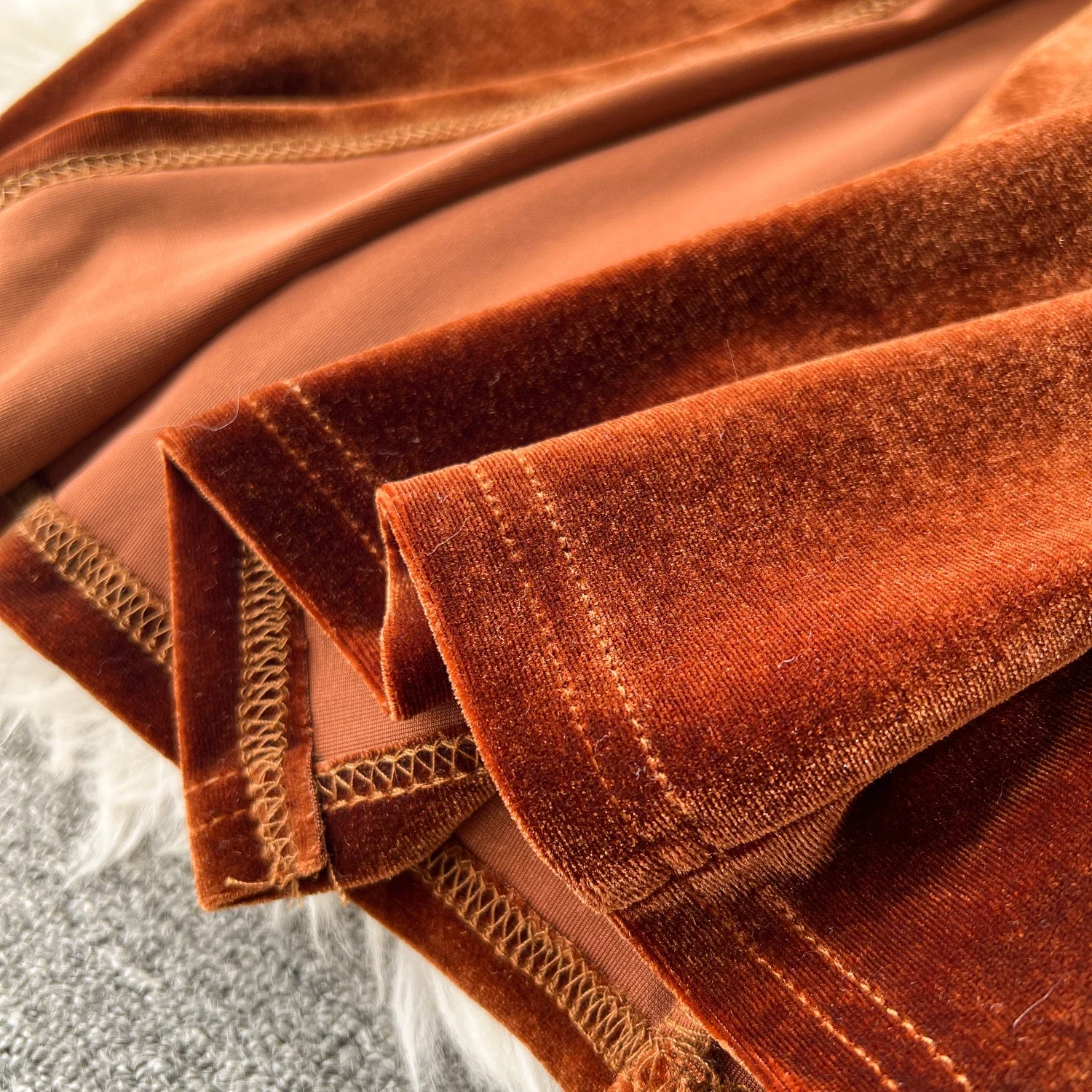 Elegant Long Sleeves Vintage Notched Collar Chic Metal Buckle Slim Sashes Velvet Long Dresses High Street Autumn Winter Clothing