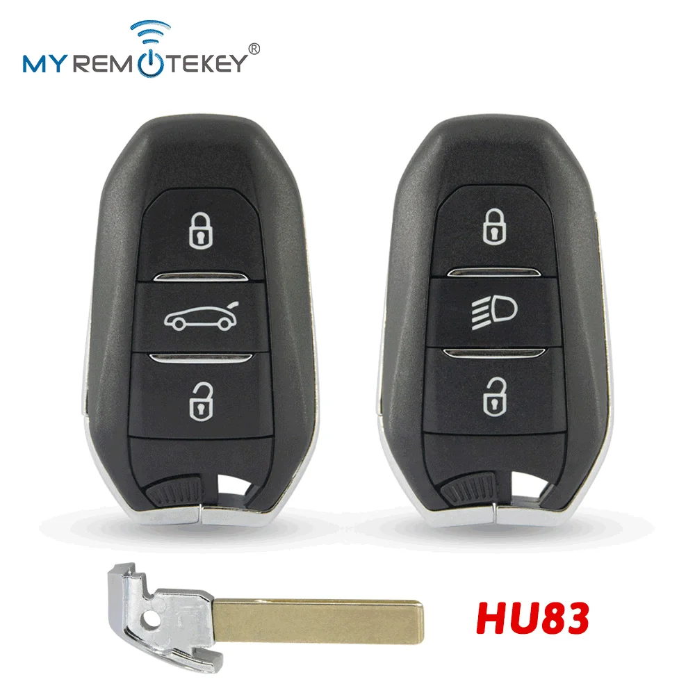 

Умный удаленный ключ MYREMOTEKEY с аварийной вставкой, лезвие HU83 для Peugeot 308 508 3008 5008 Citroen C4 Cactus Picasso