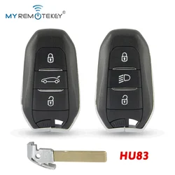 REMTEKEY-Coque de clé télécommande intelligente avec insert d'urgence, lame HU83 pour KIT 308, 508, 3008, 5008, cristaux en C4 Pantum Picasso