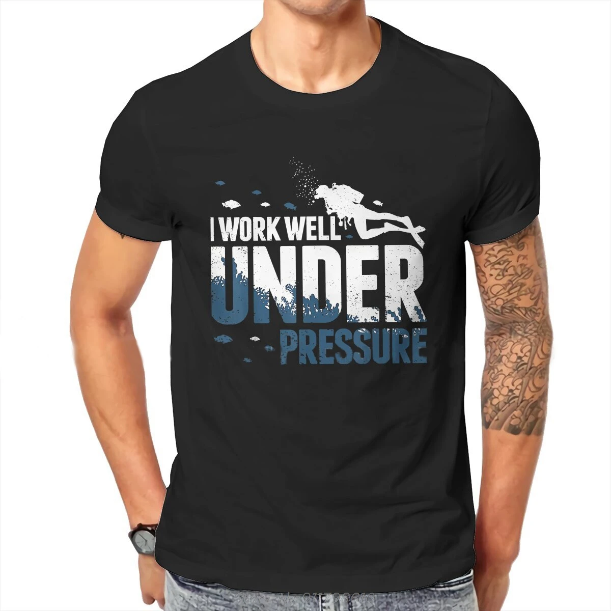 2026 Diver I Work Well Under Pressure Hipster T-Shirt Dive Scuba Diving Male Tees Cotton Streetwear T Shirt Oversized Tshirt