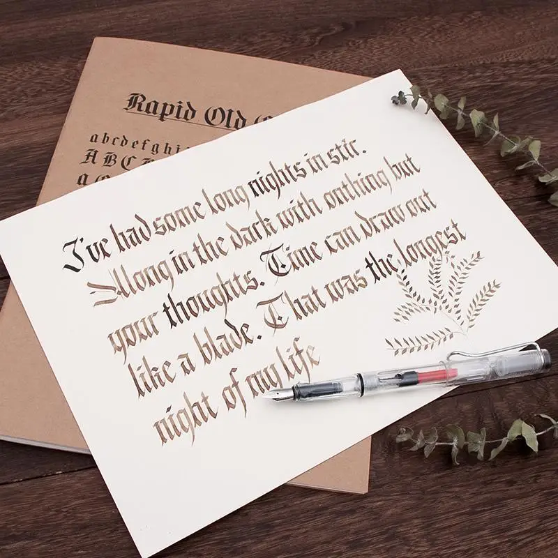 Gothic English Copybook Italic English Calligraphy Copying Dipping Exercise Book Beginner Stroke Order Letters Practice Copybook