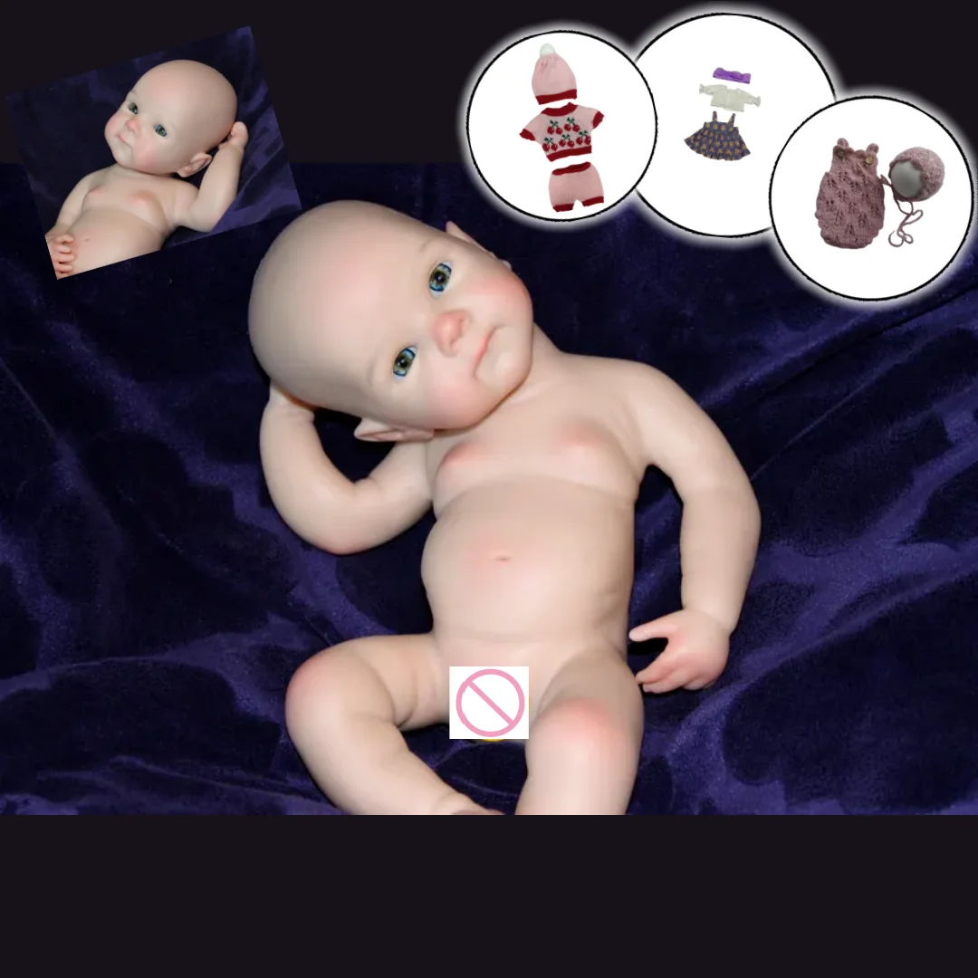 

33 см Can Open Mouth Bettie Solid bebe reborn silicona Girl Doll с 2 комплектами одежды, мягкая реалистичная водонепроницаемая кукла Reborn Girl