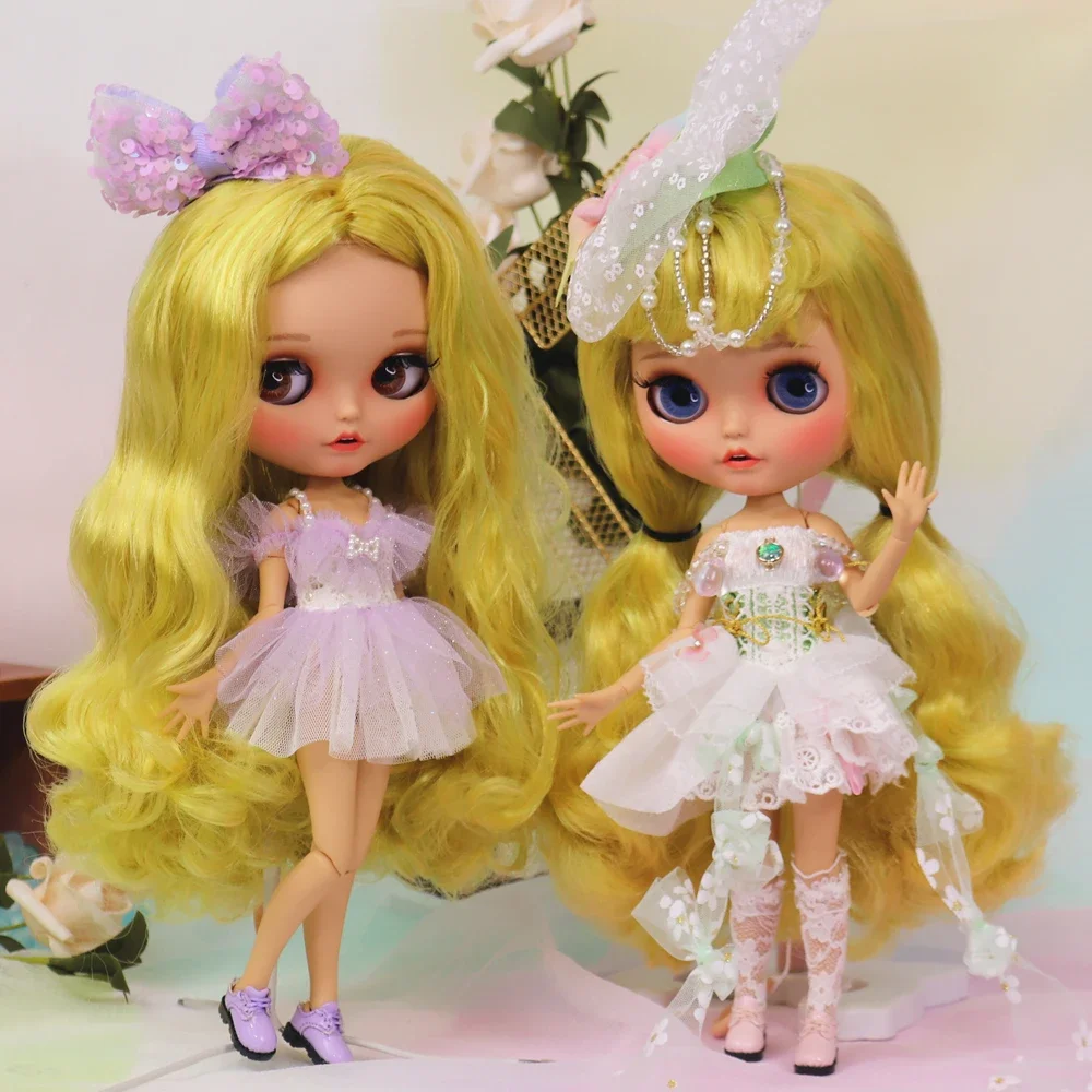 

ICY DBS Blyth кукла Tan Skin Matte Face Светлые волосы Желтые волосы 30 см Кукла Девушка Фестивальный подарок Подарок на день рождения