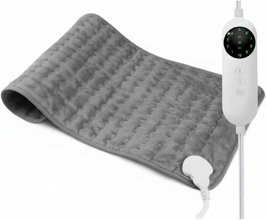 

Electric Heating Pad 24x12 for Back Neck Shoulder Belly, Ultra-Soft Moist & Dry Therapy with 10 Temp Settings, Auto Shut-Off