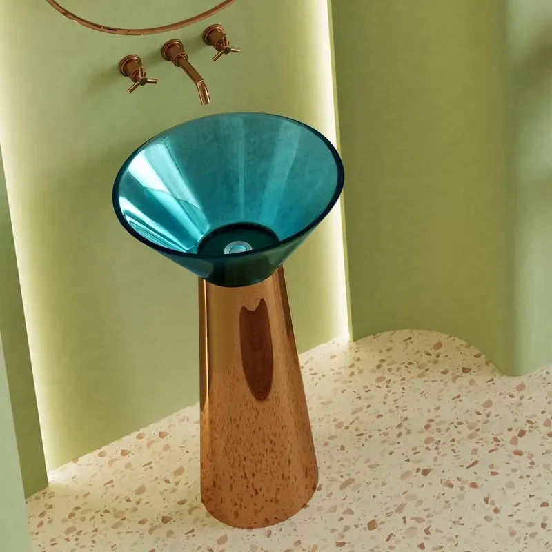 Stainless Steel Funnel Basin with Separate Base Bathroom Washbasin Sink Combination