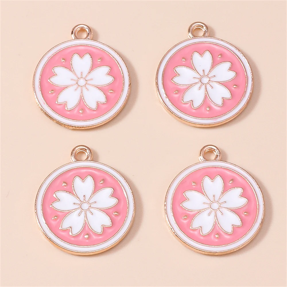 Leslie 20 Stück Niedliche Rosa Sakura-Blüten-Anhänger Kirschblüten-Charms für DIY Handgemachte Ohrringe Schmuckherstellung Zubehör – Detail 5