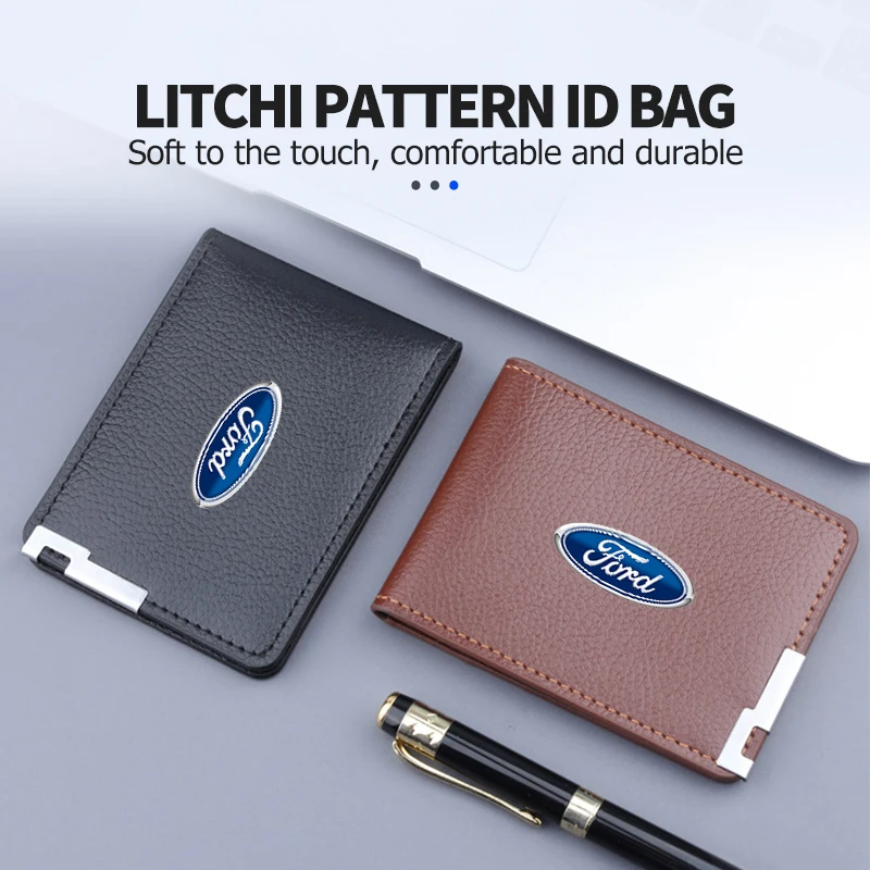 الليتشي نمط محفظة جلدية عملة بطاقة الهوية سستة المحفظة لفورد فوكس mk2 mk3 mk4 فييستا رينجر مونديو S-MAX كوغا
