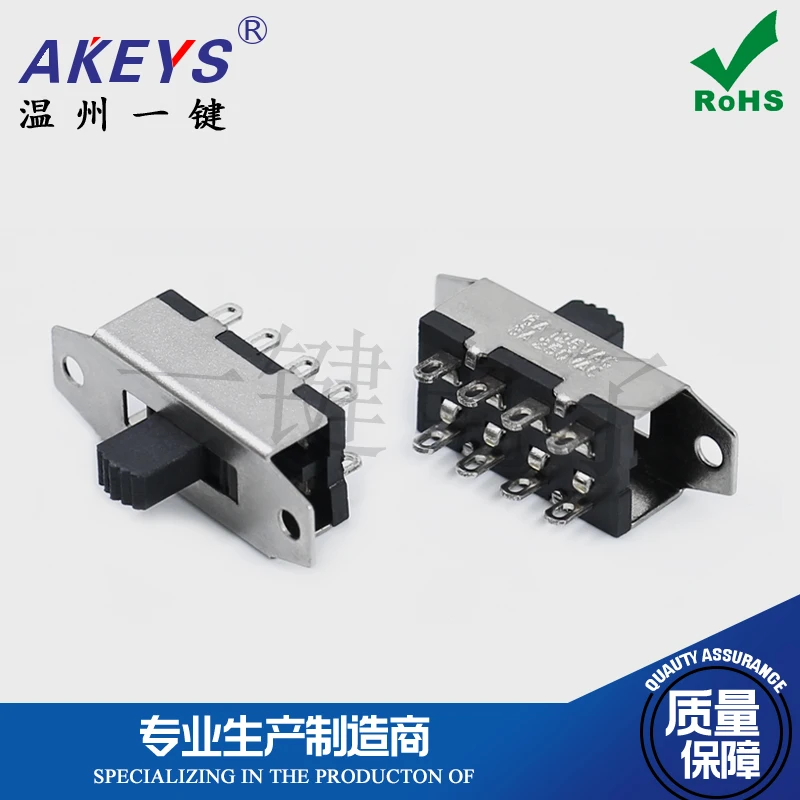 10Pcs SS-23H25 2P3T 8-Pin Vertical Toggle Switch With 3-Gears and Installation Of Hair Dryer Switch Part