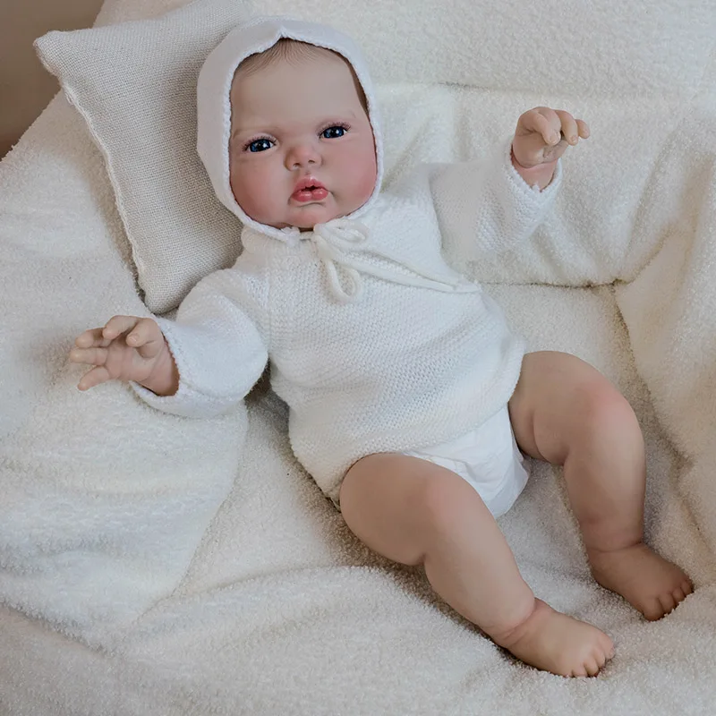 19インチ（48cm）コットンボディのベビードール、ピクルスアウェイク、リアルなリボーンドール、ペイントヘア