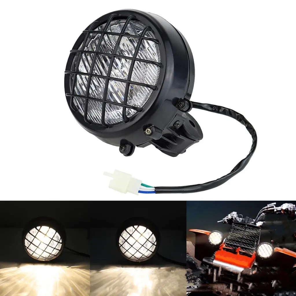 2PCS Front Head Light Lamp Headlight For Quad Dirt Bike ATV Dune Buggy 70/110/125/150/150cc 4 Wheeler for Yamaha Banshee 87-2006