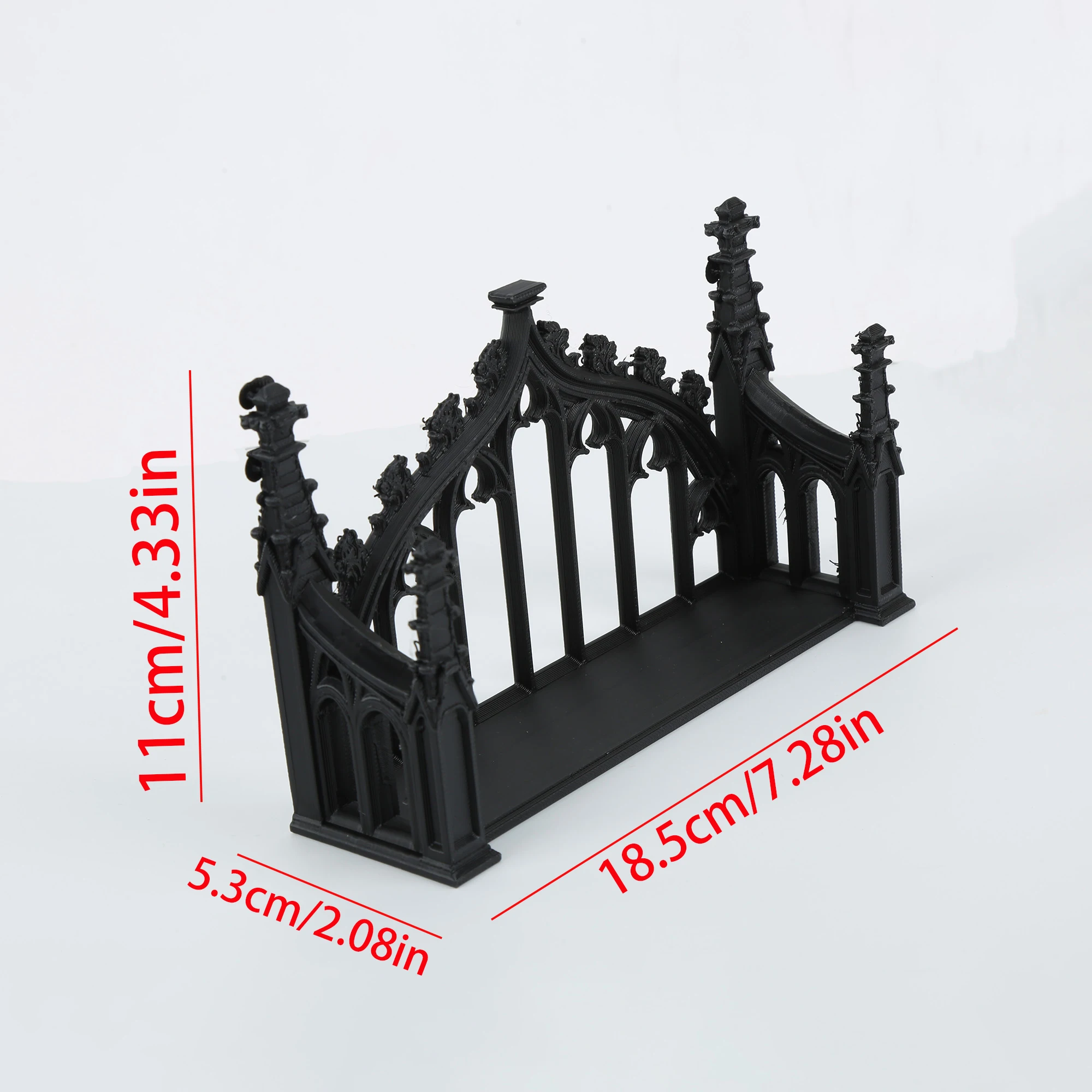 Black Plastic Gothic Wall Shelf, Ornate Carved Wall Mounted Floating Shelf for Crystal Display Home Bedroom Wall Decor