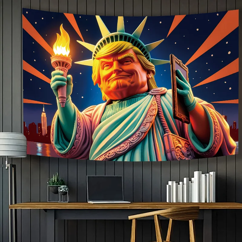 Fun Statue of Liberty Digital printing polyester wall tapestry suitable for use in living rooms bedrooms offices bars party