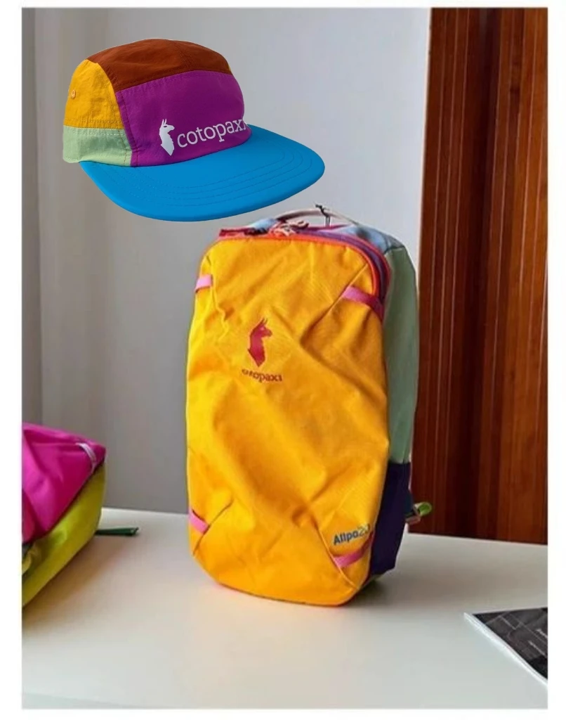 

Cotopaxi 20L Travel Backpack and hat rproof Adjustable Straps Multiple Pockets Breathable Mesh Lightweight Hiking Outdoor Urban