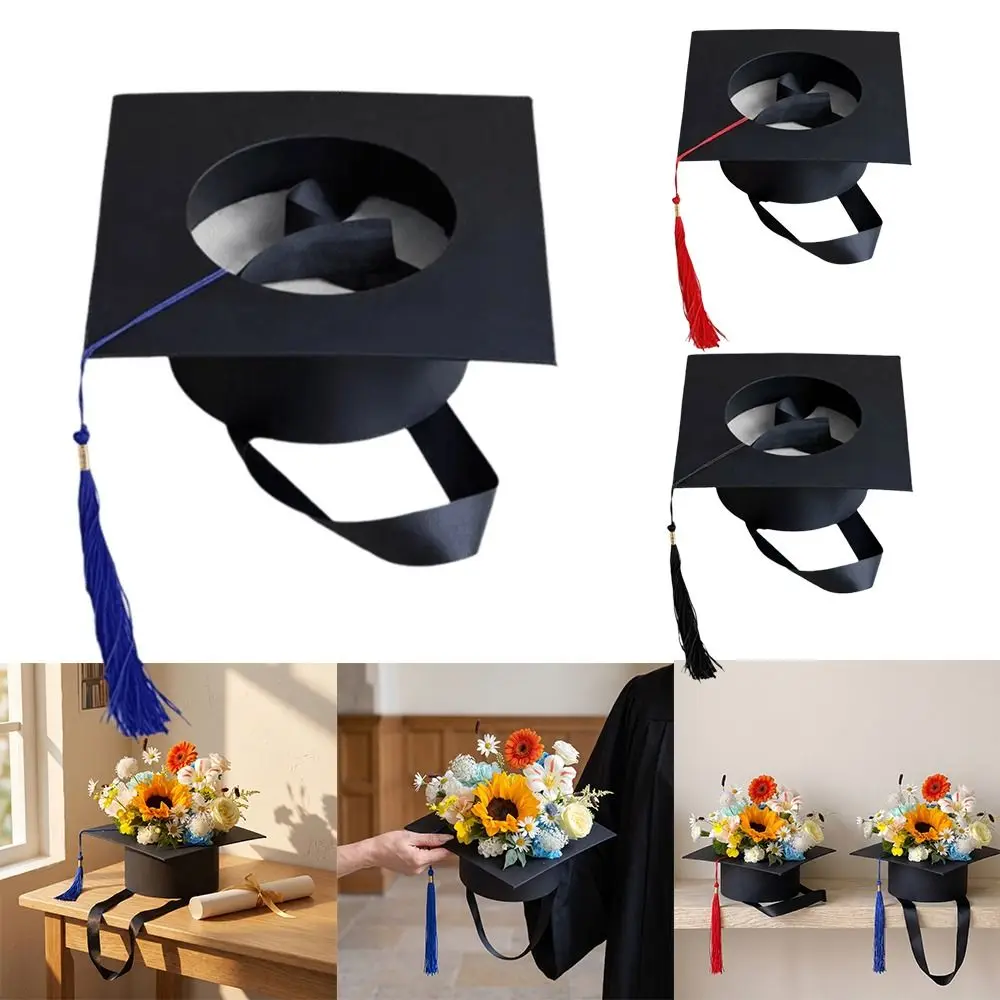 Cap Shaped Graduation Cap Floral Arrangement Base Bouquet Holder Flower Arranging Frame Florist Craft Supplies Novelty Style
