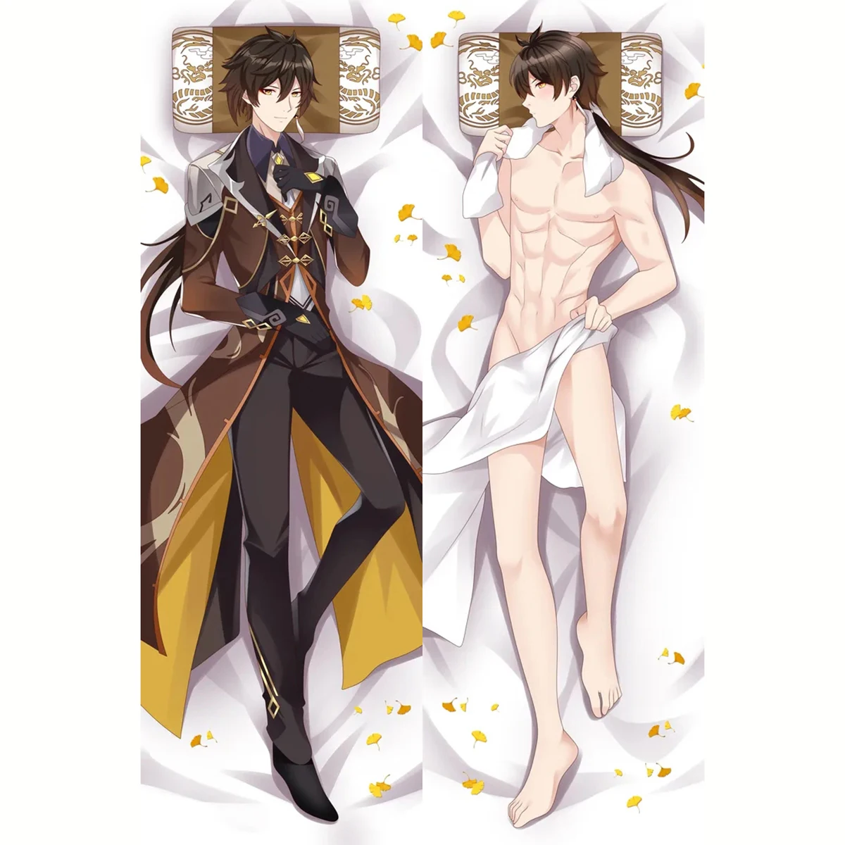 Genshin Impact Zhongli Morax Dakimakura Hing Body Cushion Cover Cool Male Otaku Bedding Pillow Case