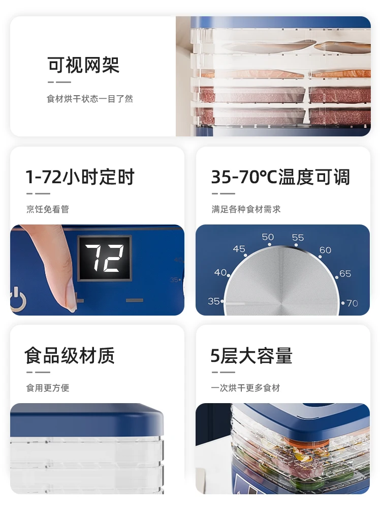 Dried Fruit Machine, Food Dryer, Fruit and Vegetable Pet Meat, Food Air Dryer, Small Household