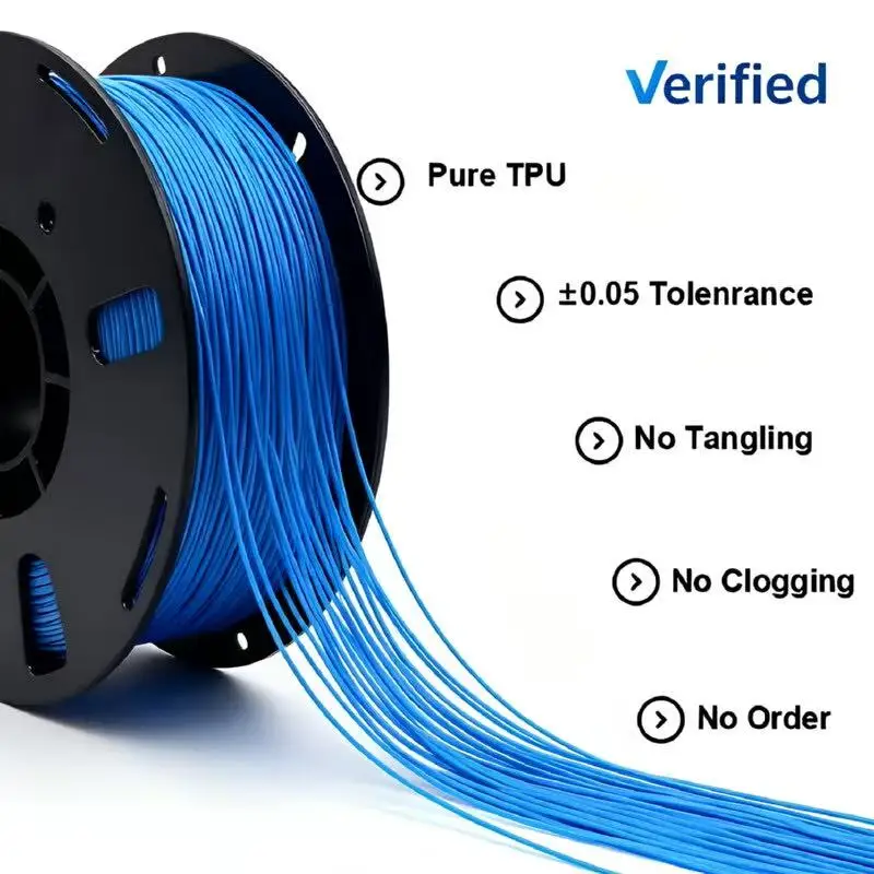

TPU98A High Flexibility 3D Printer Filament 1.75mm, 1KG Elastic TPU Filament Roll for 3D Printing, Durable & Flexible Material