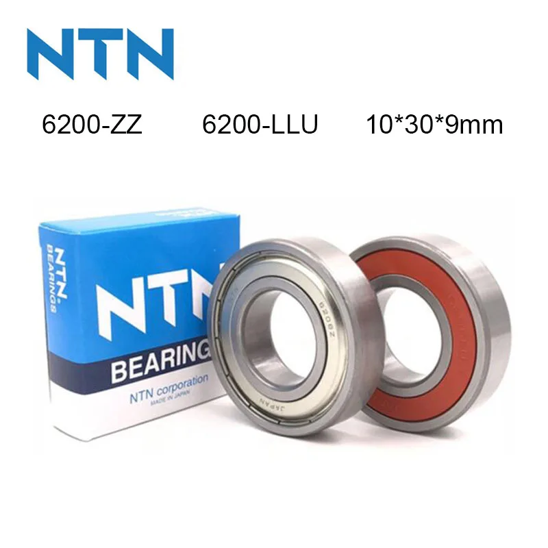 

100% Original Japan NTN Bearing 5/10Pcs 6200-ZZ 6200-LLU ABEC-9 Ball Bearing 10x30x9mm High Speed Deep Groove 6200 Ball Bearing