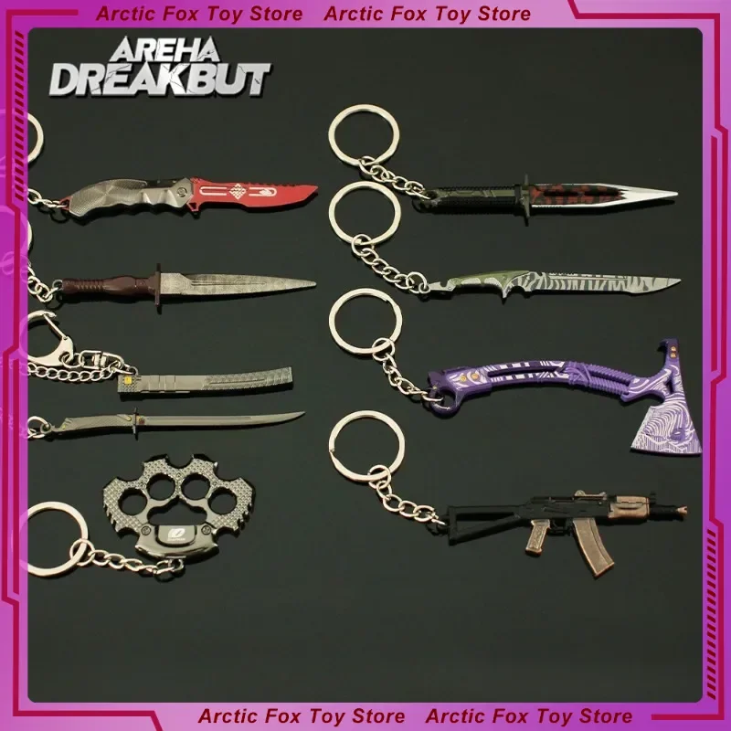 9 センチメートルアリーナブレイクアウトゲーム周辺機器刺繍スプリングナイフミニ Weapo モデル金属キーホルダー装飾品ペンダントギフトおもちゃ子供