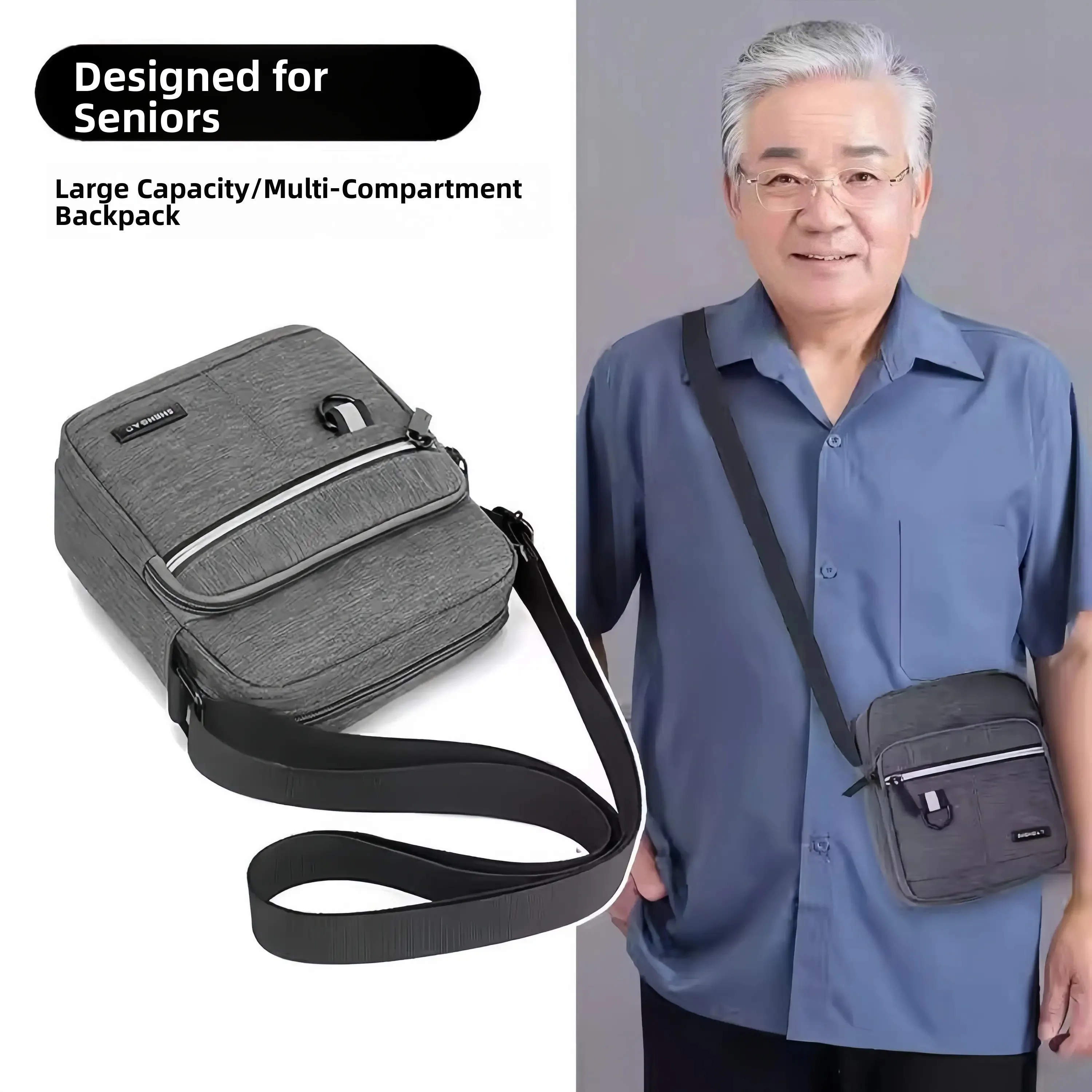 2026 New Oxford Cloth Lightweight Single Shoulder Backpack for Men Travel Leisure Crossbody Bag Wear Resistant Leisure Style