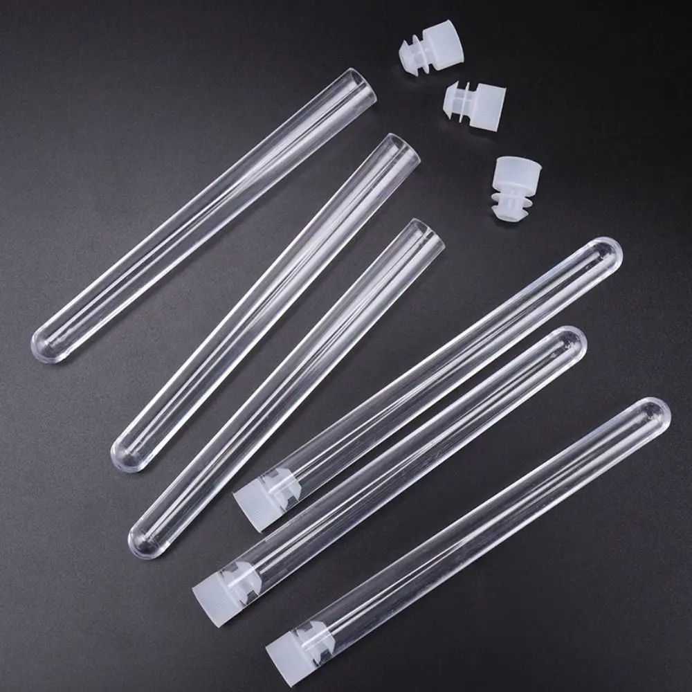 10PCS Powder Craft Plastic Bottle with Cap Pill Liquid Capsule Storage Test Tubes 15x150mm Translucent Vials Sample Container