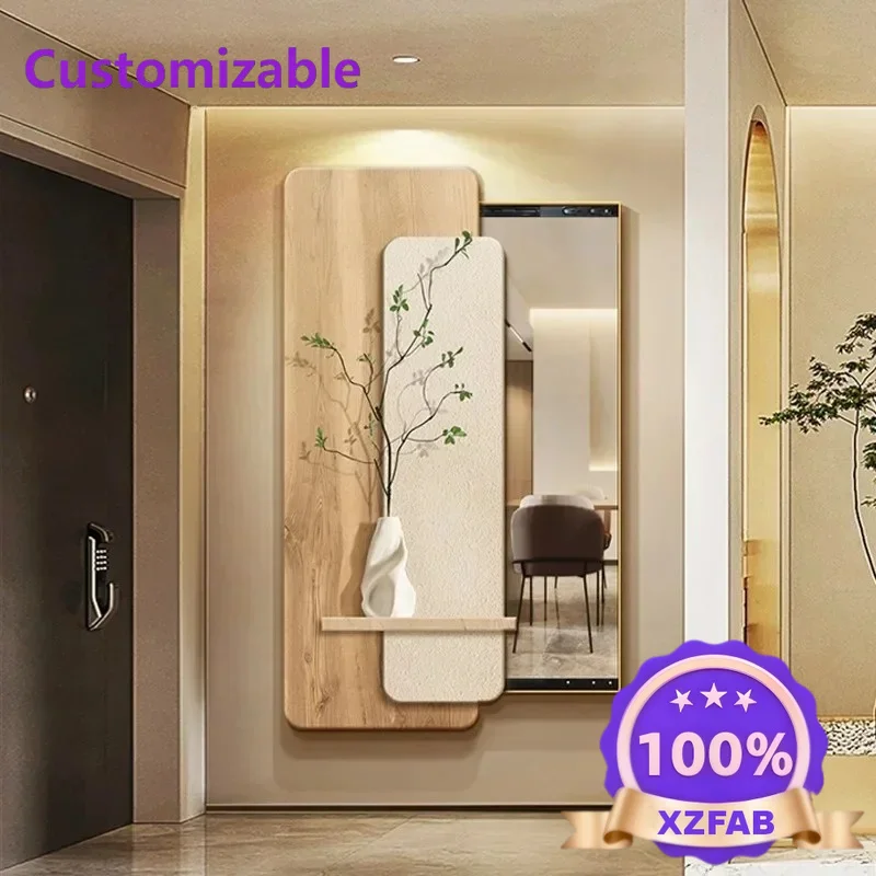 Factory Direct 2026 Modern Chinese Push and Pull Full-length Mirror Porch Decoration Painting Can Close The Shielding Mirrors