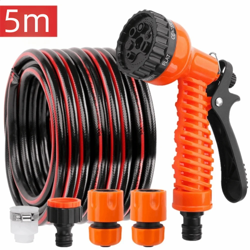7 Spraying Functions Garden Watering Hose Lightweight Durable Materials High Pressure Water Sprayer Rubber Car Wash Sprayer