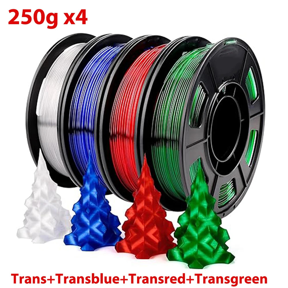 250gx4 PETG transparent 3D Printer Filament Consumables Transparent Red 1.75MM 3D Printing Materials Petg Material 3D Printer