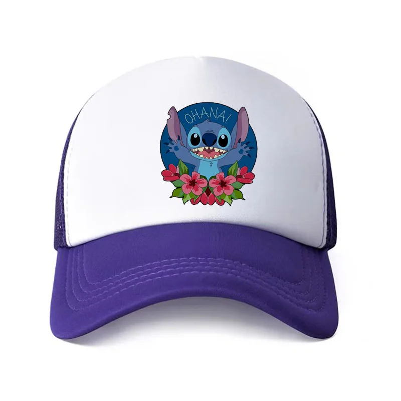 Kids Teen Cap Anime Stitch Print Boys Girls 6-15Y Visor Hat Sportowa czapka z daszkiem 58CM Piękne dziewczyny Urocza czapka Kawaii Casual Hat