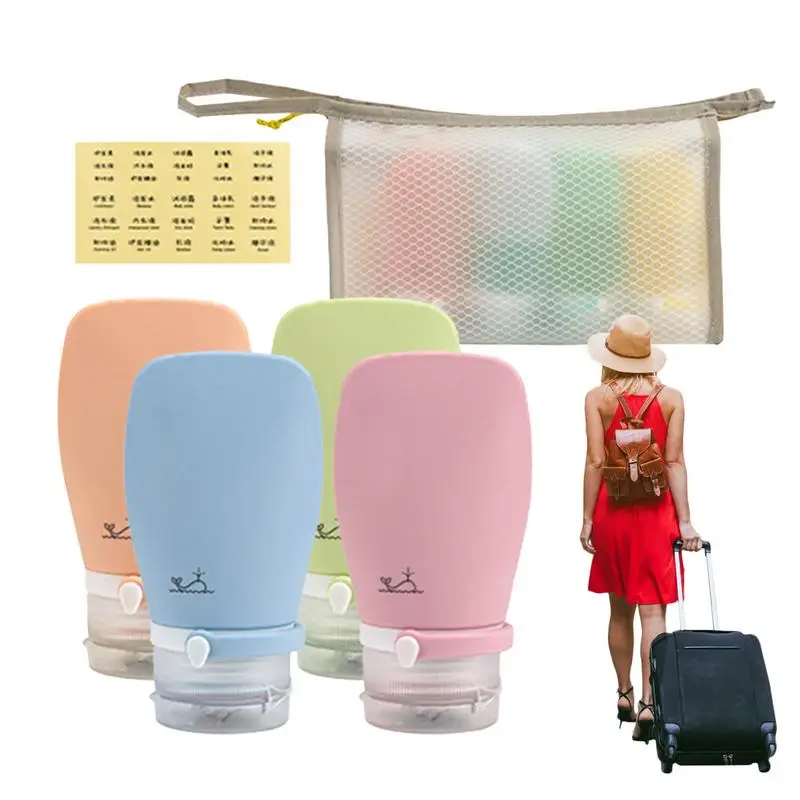 

Silicone Travel Bottles Leakproof Travel Shampoo Containers Cosmetic Travel Containers Travel Lotion Bottles Small Travel