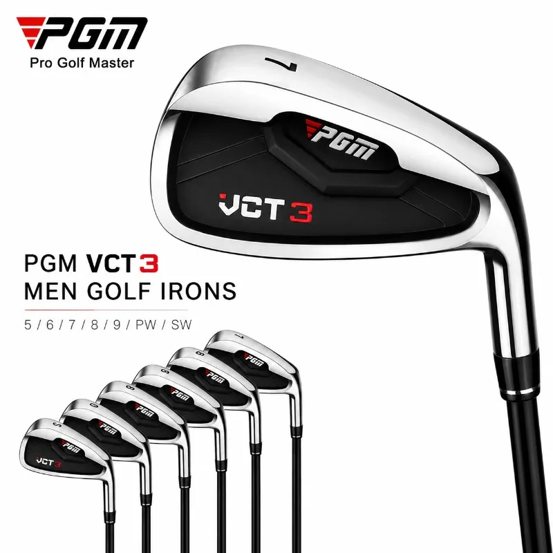 Гольф-клюшки PGM VCT3 для мужчин, из нержавеющей стали, 5, 6, 7, 8, 9, PW, SW, с широкой подошвой, для правой руки, для начинающих, тренировочные клюшки