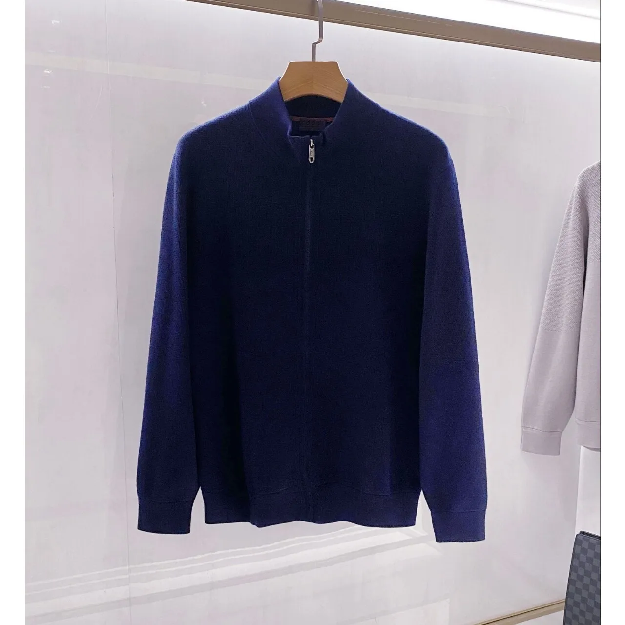 

Мягкий шерстяной вязаный открытый кардиган с воротником-стойкой для мужчин, приятная для кожи повседневная одежда, молодежная зимняя верхняя одежда