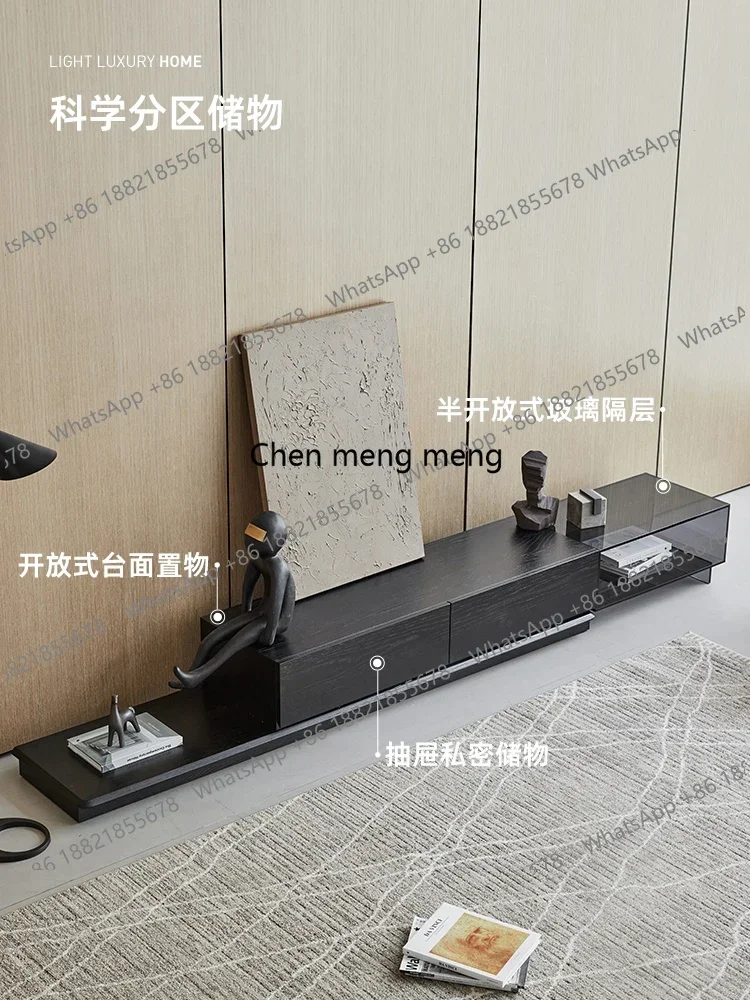 ZJLight luxury modern solid wood small apartment living room simple and extremely narrow floor cabinet  TV cabinet
