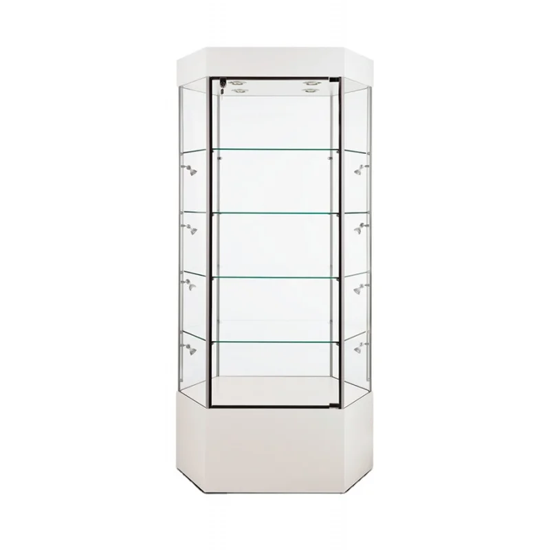 custom.KEWAY Custom Temper Glass Display Cabinet I Tower Showcase For Shopping Center