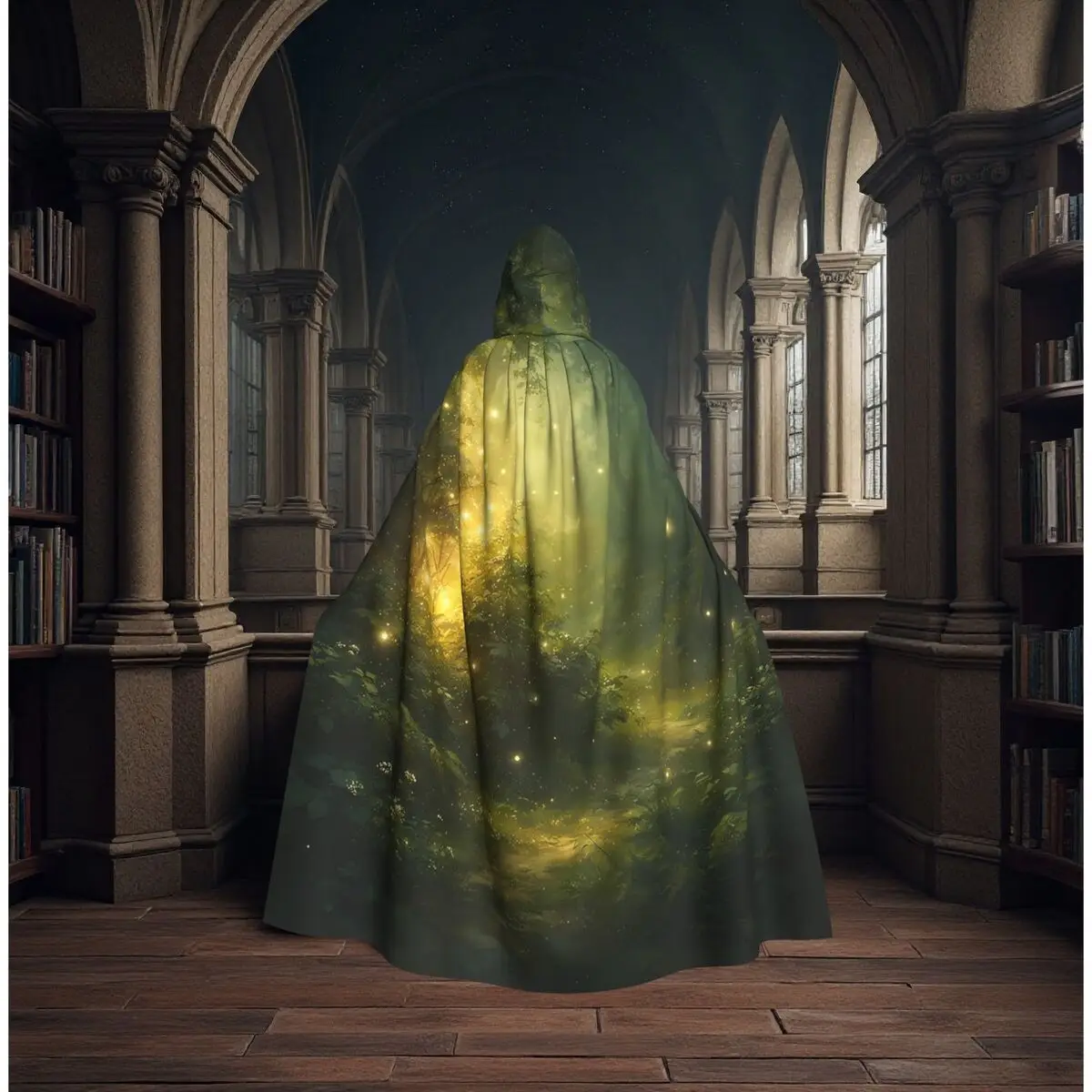 

Сияющий Изумрудный Волшебный Плащ с Капюшоном «Богиня Викингов» для Косплея, Средневековый Костюм Ведьмы, Накидка для Хэллоуина, Вампирский Плащ