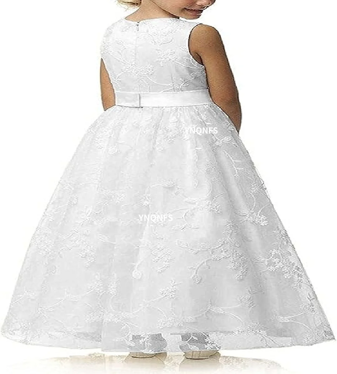 YNQNFS Bridal Wedding Flower Girl Dress Sleeveless Lace Banquet Girl Dress Child Birthday Gift Multi Color Customization