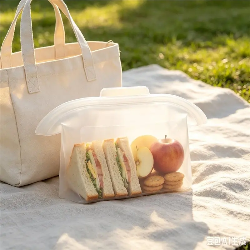 WCS-Silicone Food Storage Bags 1000Ml- Reusable, Leak-Proof, Heat-Resistant, Microwave & Dishwasher Safe