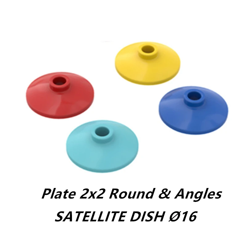 100PCS SATELLITE DISH Ø16 Compatible with 4740 Plate 2x2 Round & Angles Self-Locking Bricks Building Blocks Toys Accessories