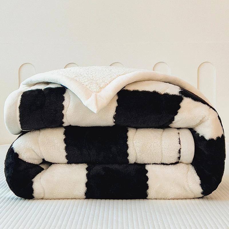 1Pc the Arctic Velvet 3-Layer Blanket Is Suitable for Bedrooms, Offices, and Travel, Offering Thermal Insulation and Portability